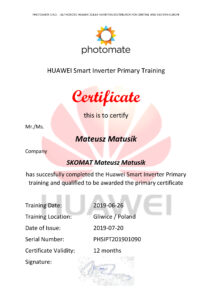 Certyfikat instalatora fotowoltaiki i oprzyrządowania